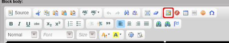 CKEditor toolbar with image icon selected